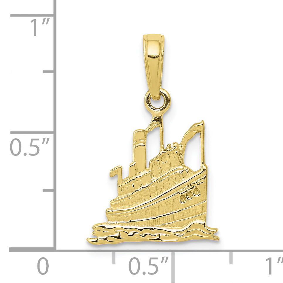 10K Yellow Gold 10K Cruise Ship Pendant