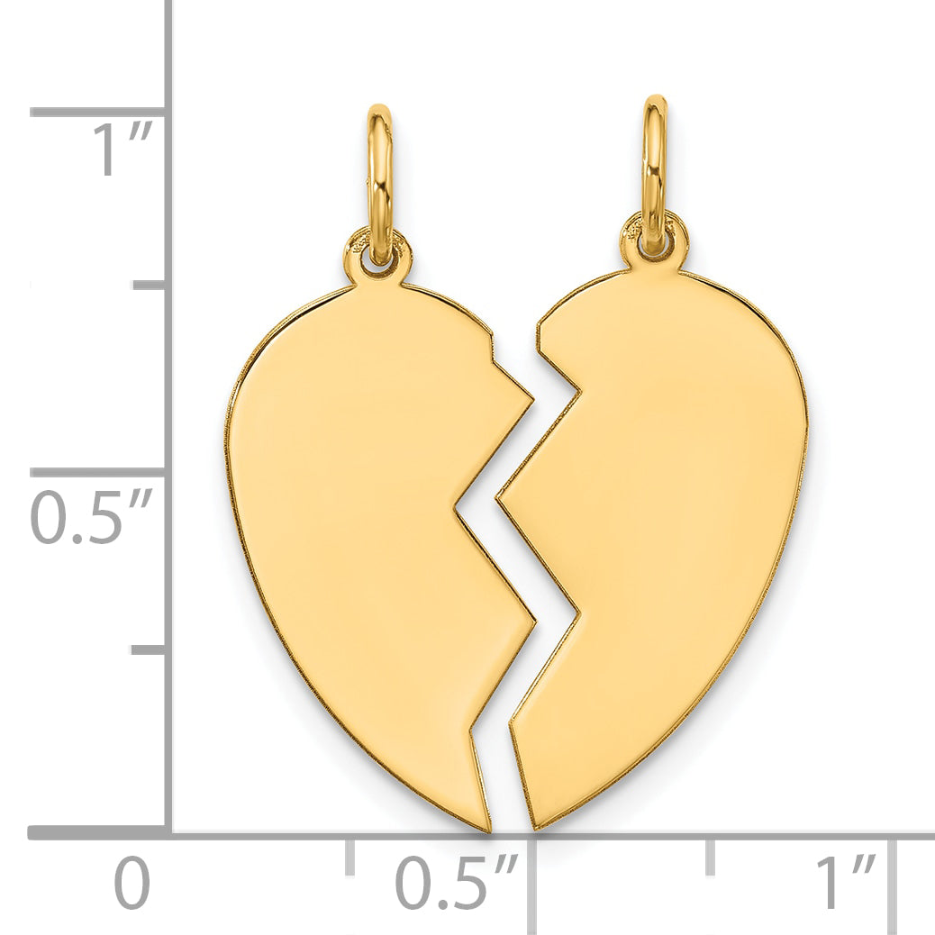 10K Yellow Gold 10K 2 Piece Small Heart Charm