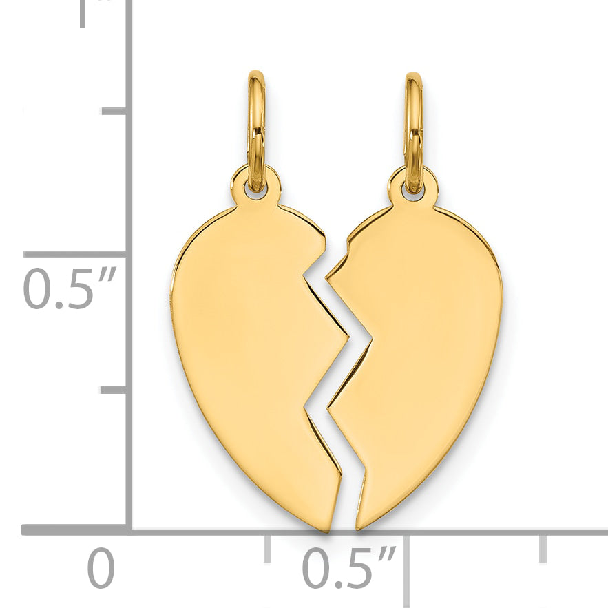 10K Yellow Gold 10K 2 Piece Extra Small Heart Charm