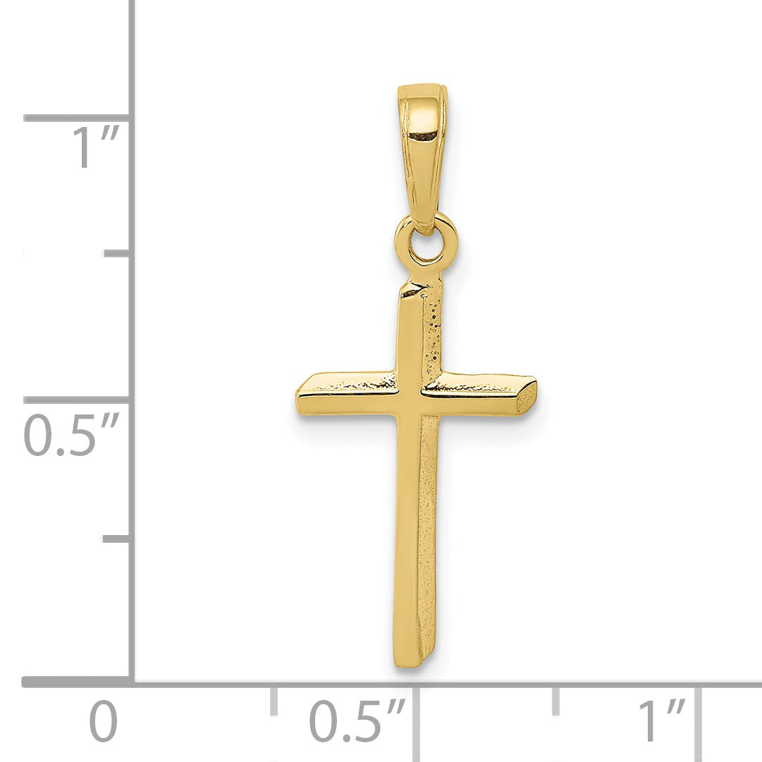 10K Yellow Gold Polished Cross Pendant