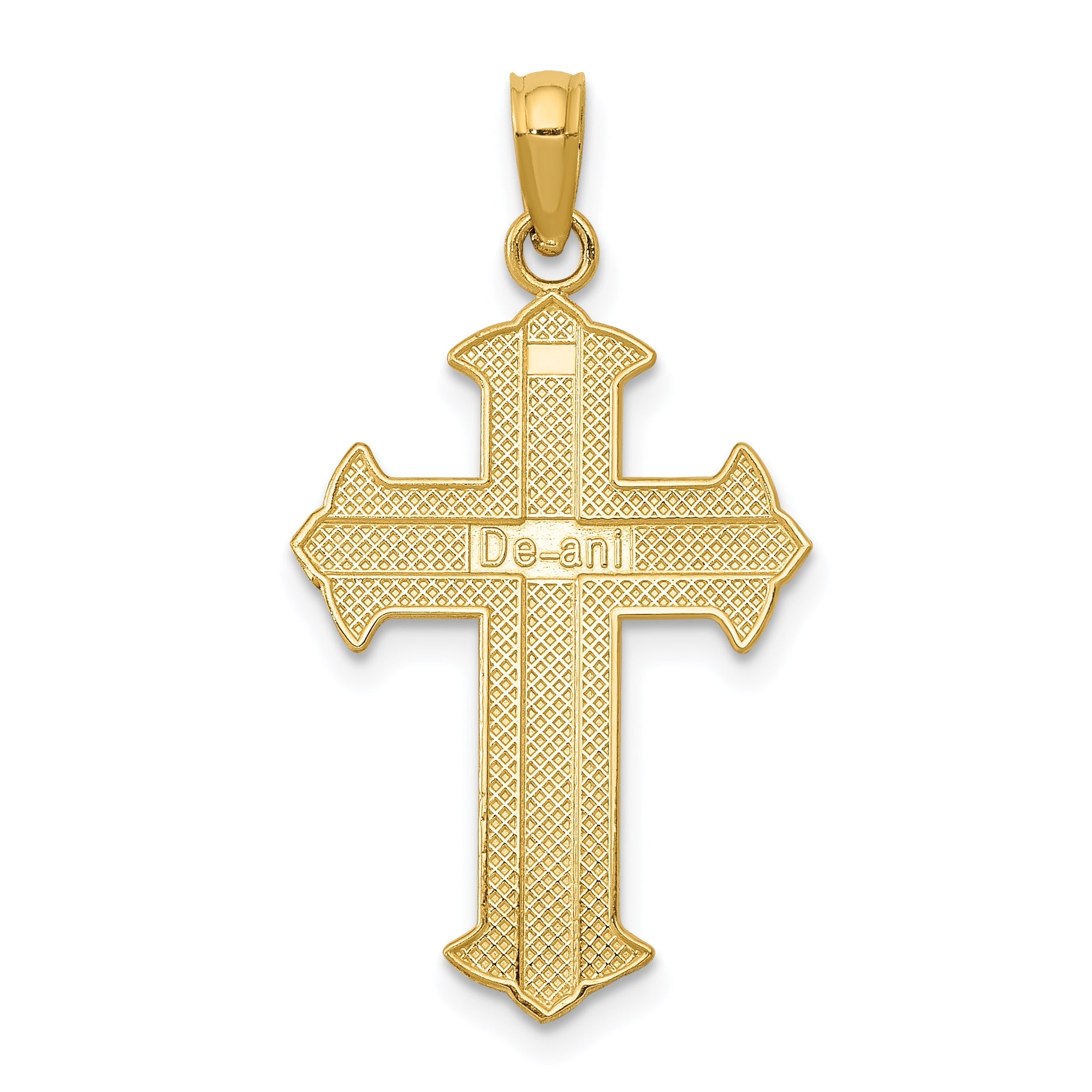 10K Yellow Gold Polished Cross Pendant