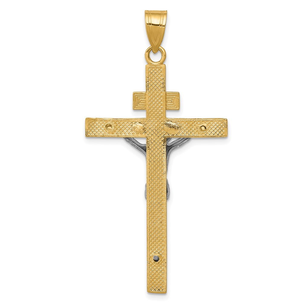 10K Two-Tone 10K Inri Crucifix Pendant
