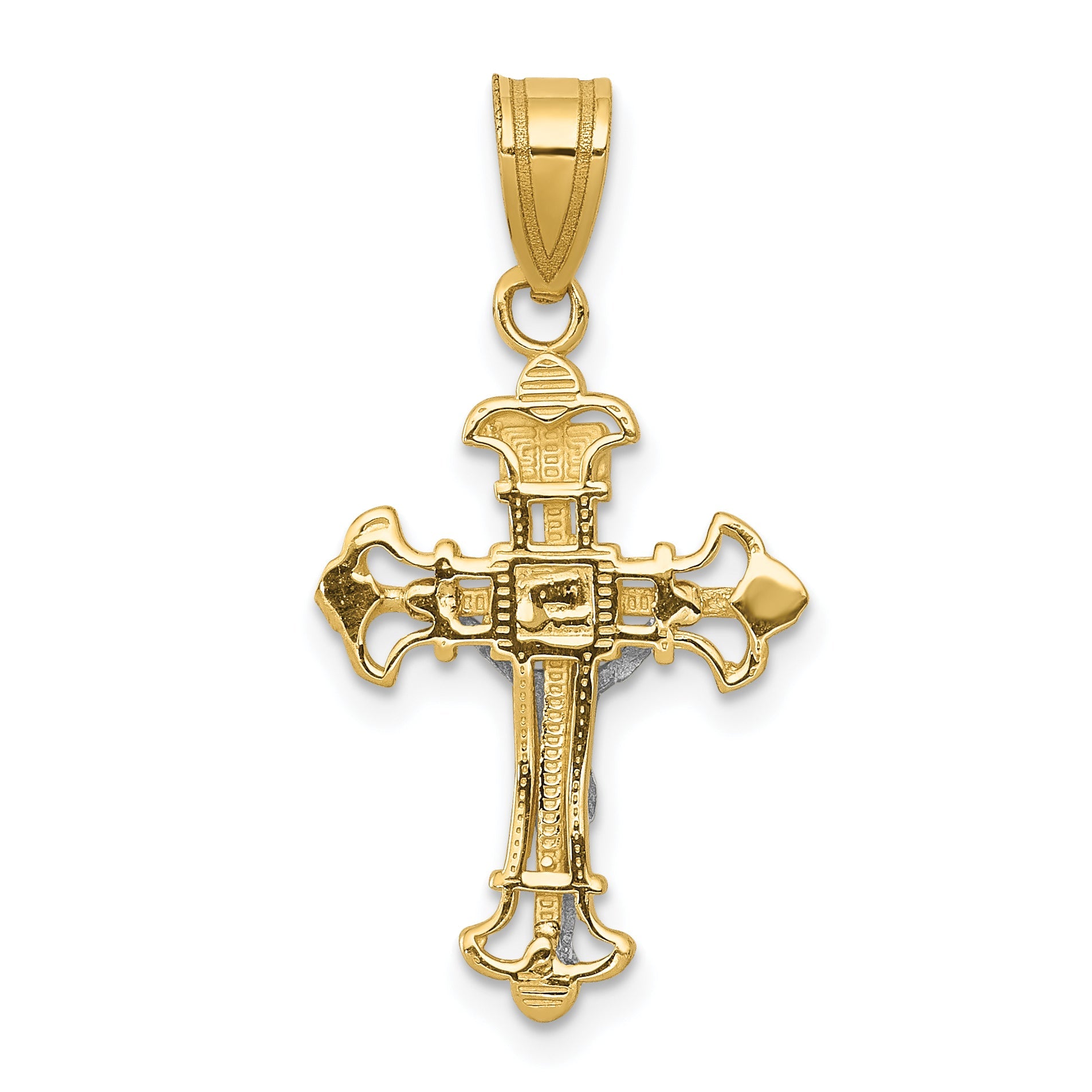 10K Two-Tone 10K Inri Crucifix Charm