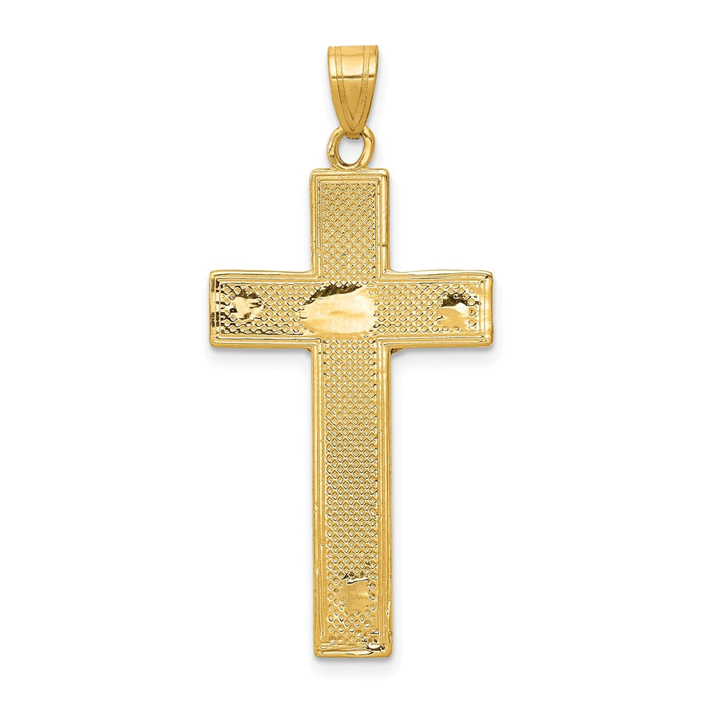 10K Two-Tone 10K Diamond-Cut Crucifix Pendant