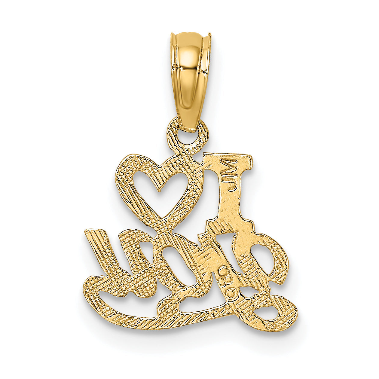 10K Yellow Gold 10K Polished And Textured I Heart You Charm