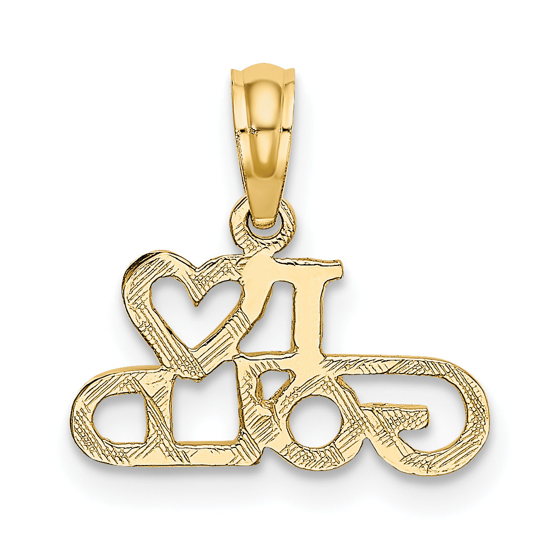 10K Yellow Gold 10K Polished / Textured I Love Gold Charm