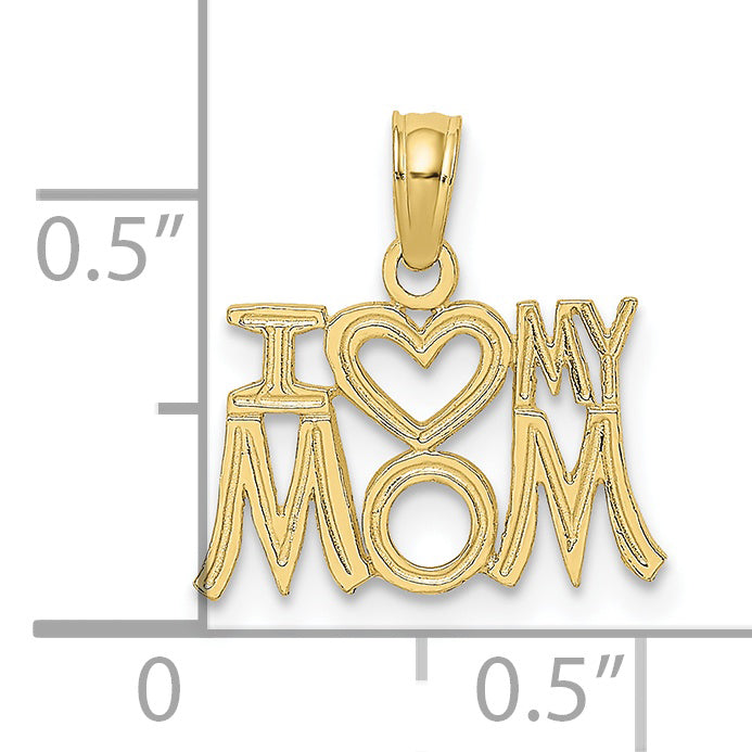 10K Yellow Gold 10K I Heart My Mom Pendant