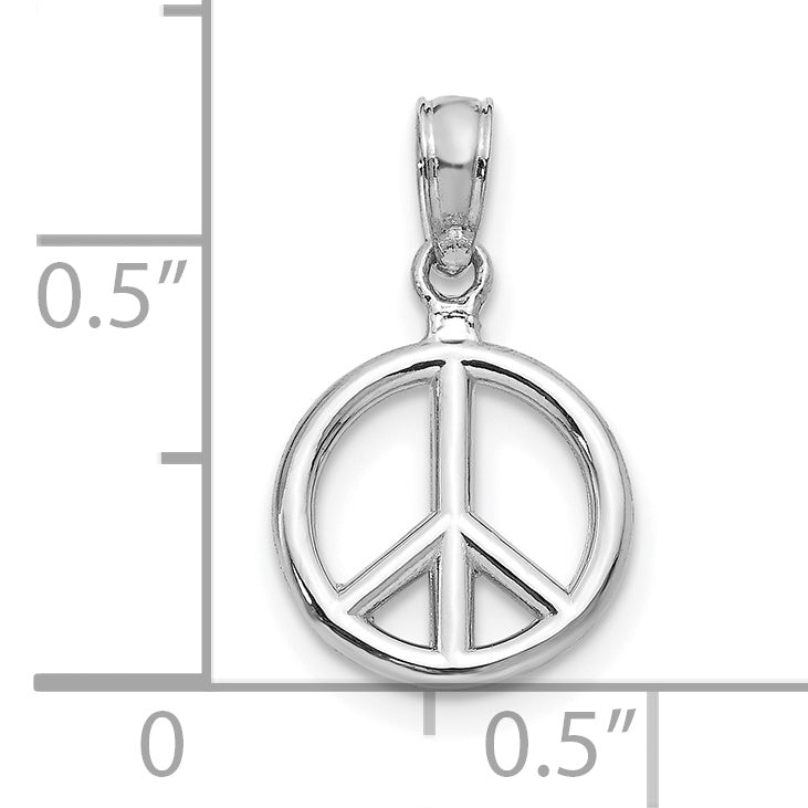 10K White Gold 10K Polished Peace Symbol Pendant