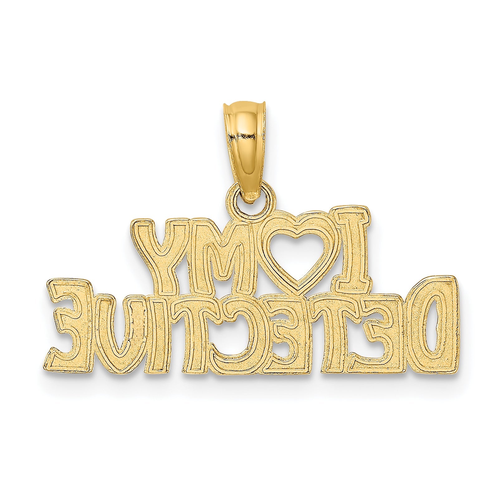 10K Yellow Gold 10K I Heart My Detective Charm