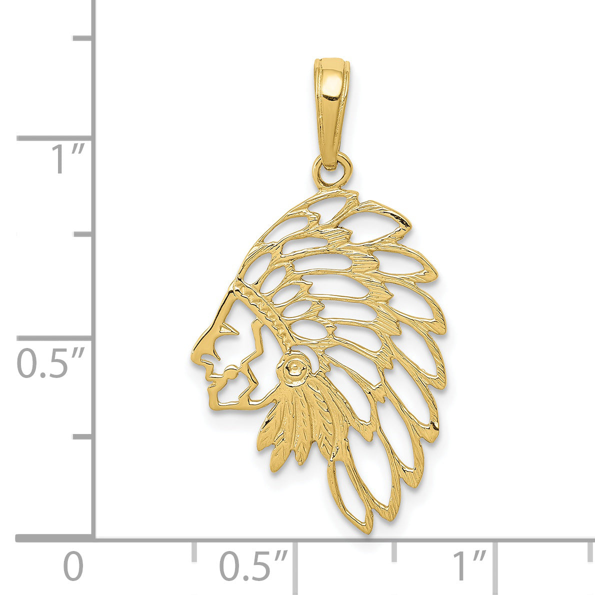 10K Yellow Gold Headdress Profile Pendant