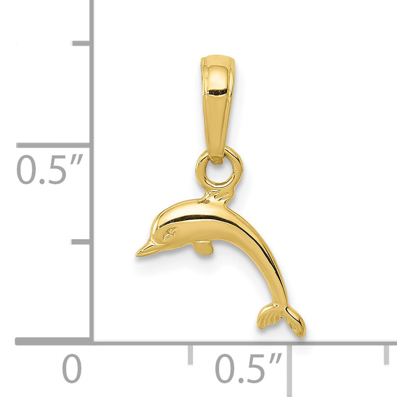 10K Yellow Gold 10K Mini Dolphin Pendant