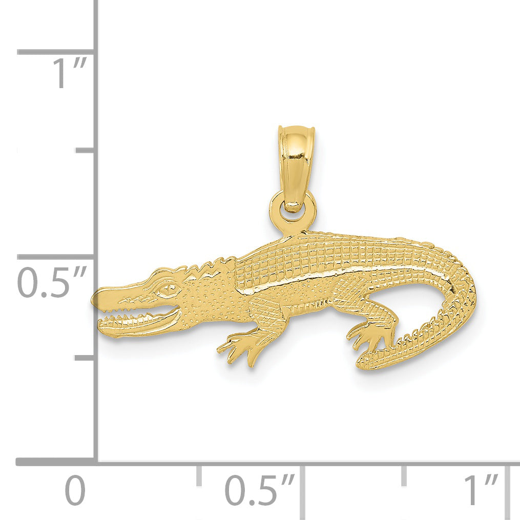 10K Yellow Gold 10K Textured Alligator Pendant