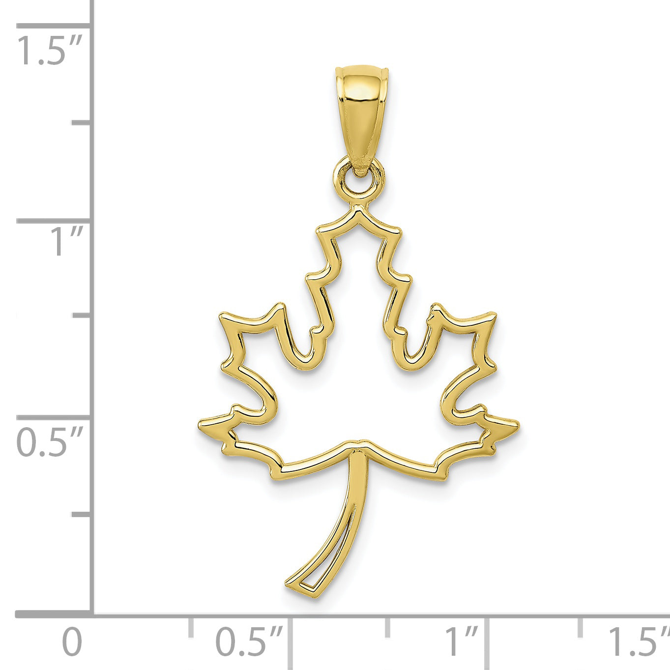 10K Yellow Gold Maple Leaf Pendant
