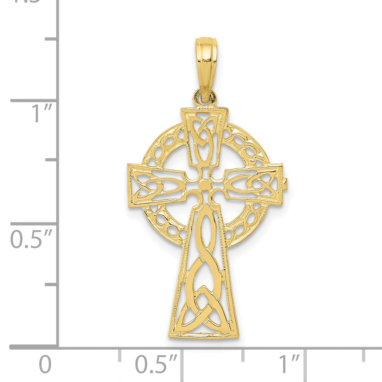 10K Yellow Gold 10K Polished Celtic Cross Pendant