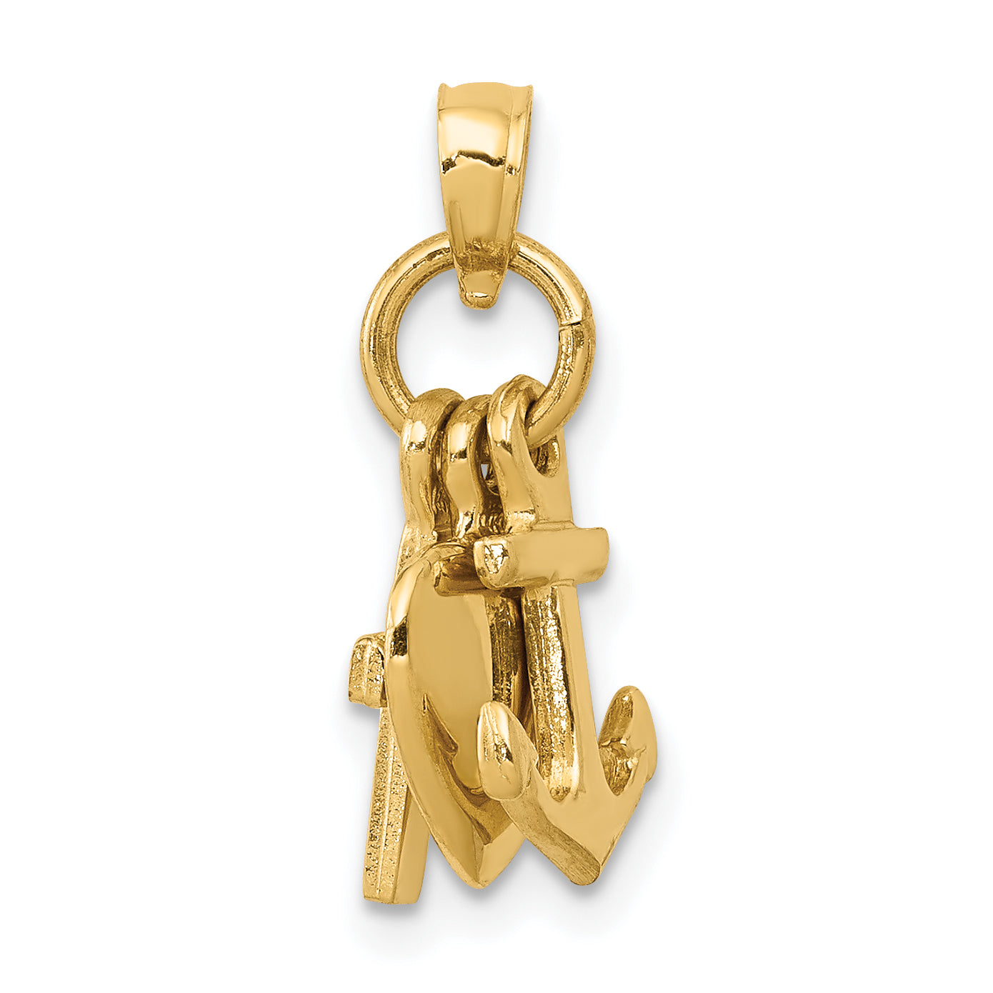 10K Yellow Gold 10K Faith, Hope And Charity Charm