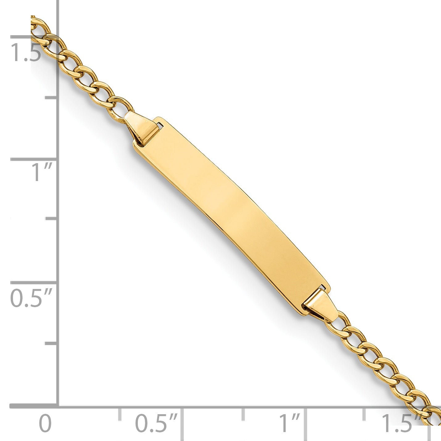 10K Yellow Gold Semi-Solid Curb Link Id Bracelet