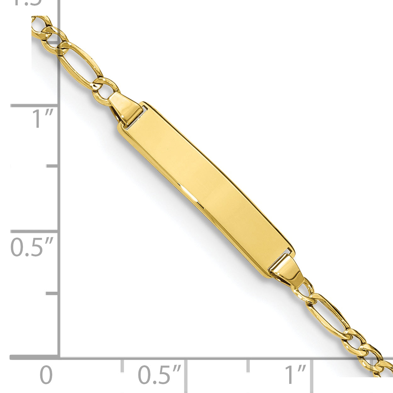 10K Yellow Gold Semi-Solid Figaro Link Id Bracelet