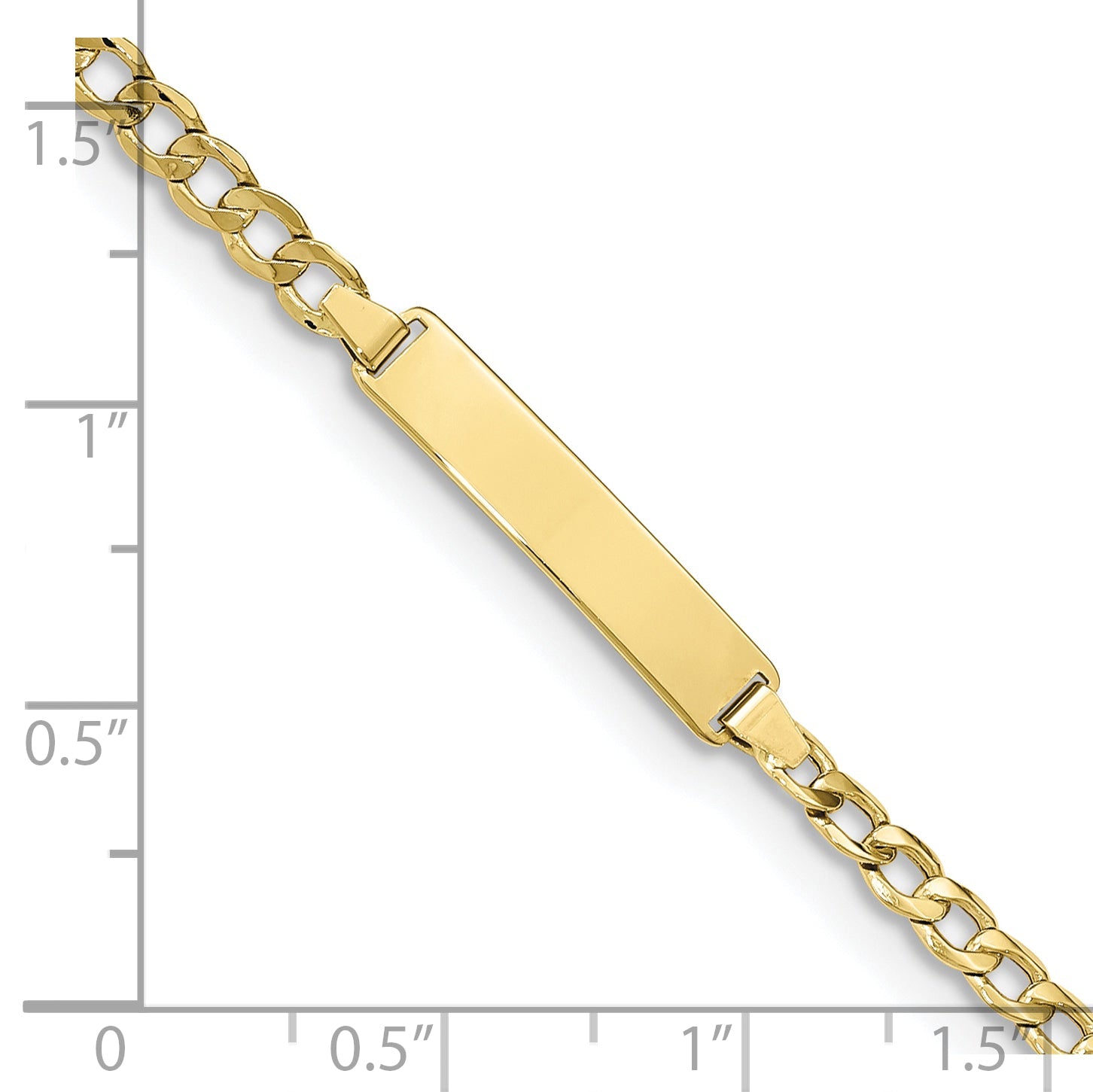 10K Yellow Gold Semi-Solid Curb Link Id Bracelet