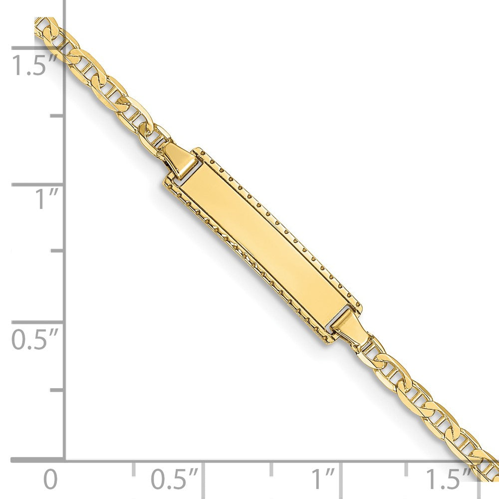 10K Yellow Gold Flat Anchor Link Id Bracelet