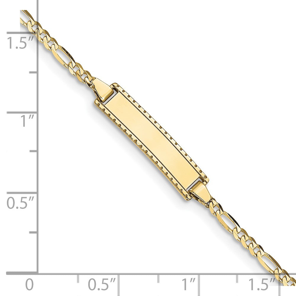 10K Yellow Gold Figaro Link Id Bracelet