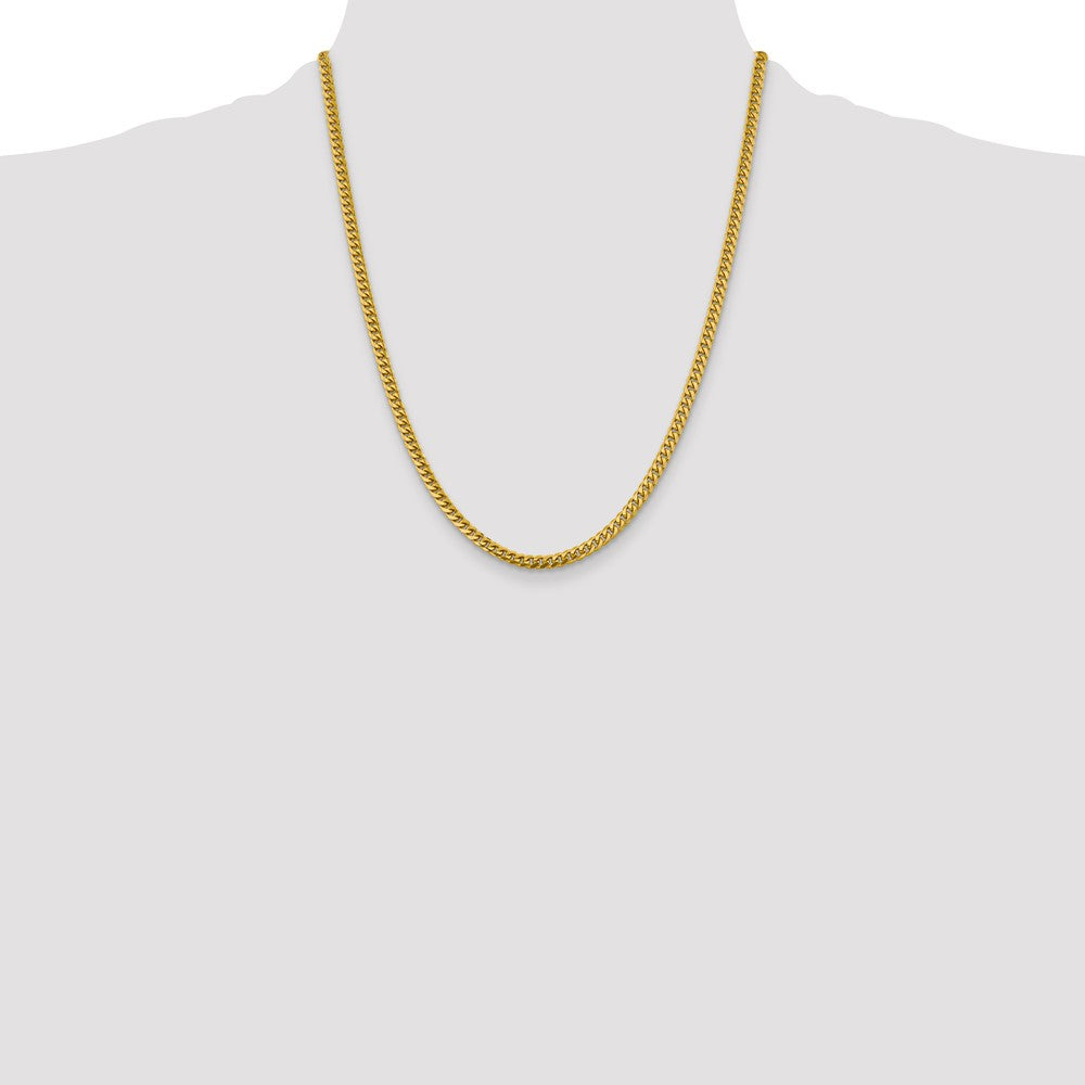 22 Inch 10K Yellow Gold 10K 4.25mm Solid Miami Cuban Chain Necklace