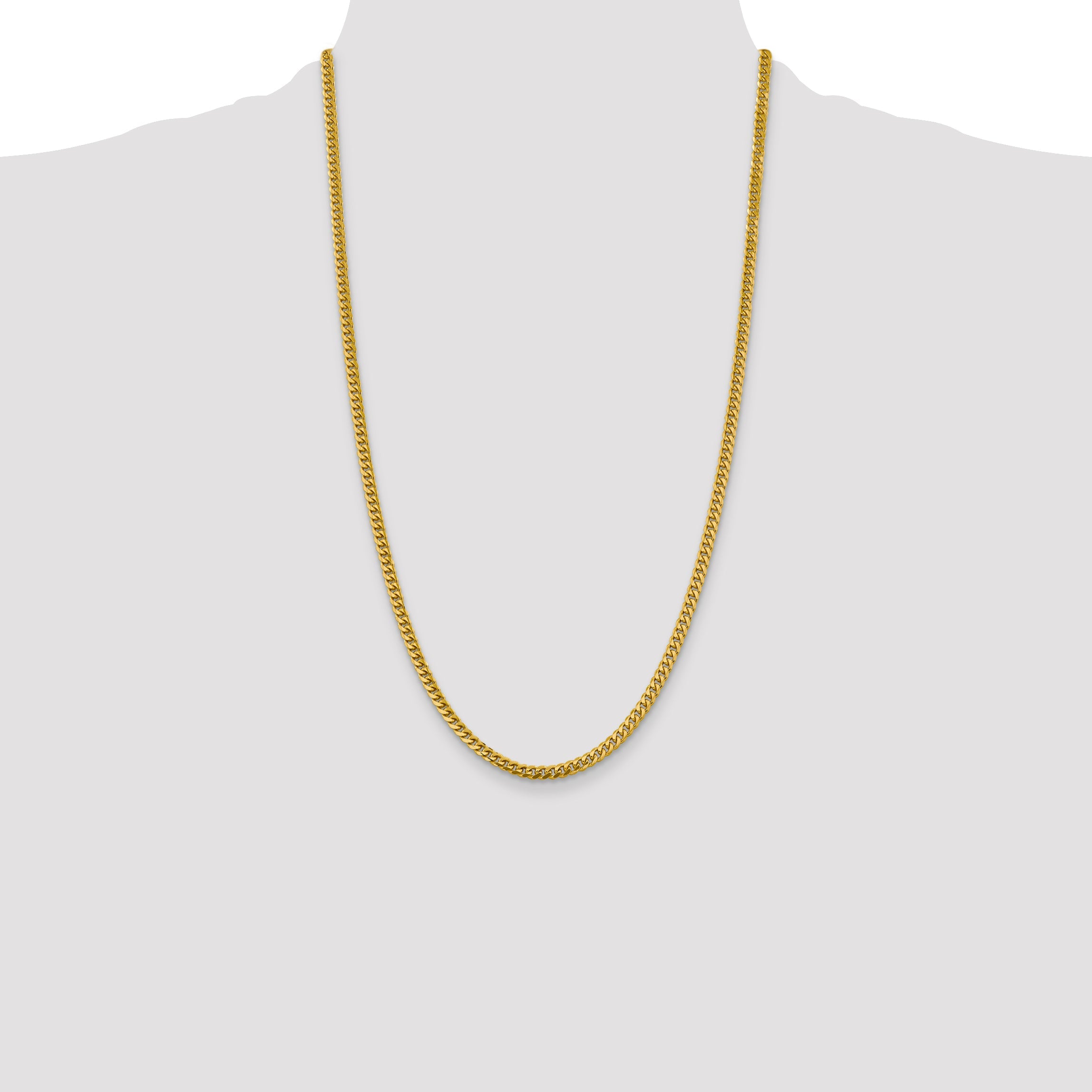 26 Inch 10K Yellow Gold 10K 4.25mm Solid Miami Cuban Chain Necklace