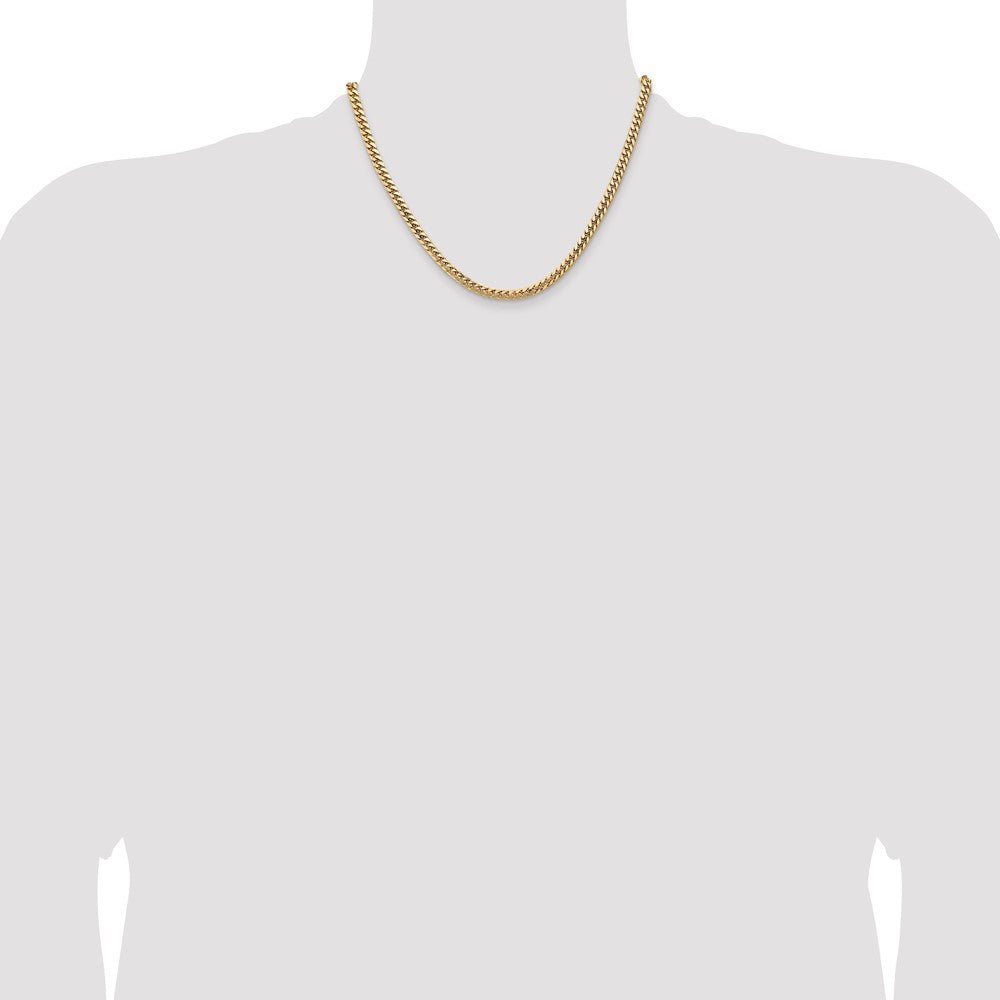 18 Inch 10K Yellow Gold 10K 4.3mm Solid Miami Cuban Chain Necklace