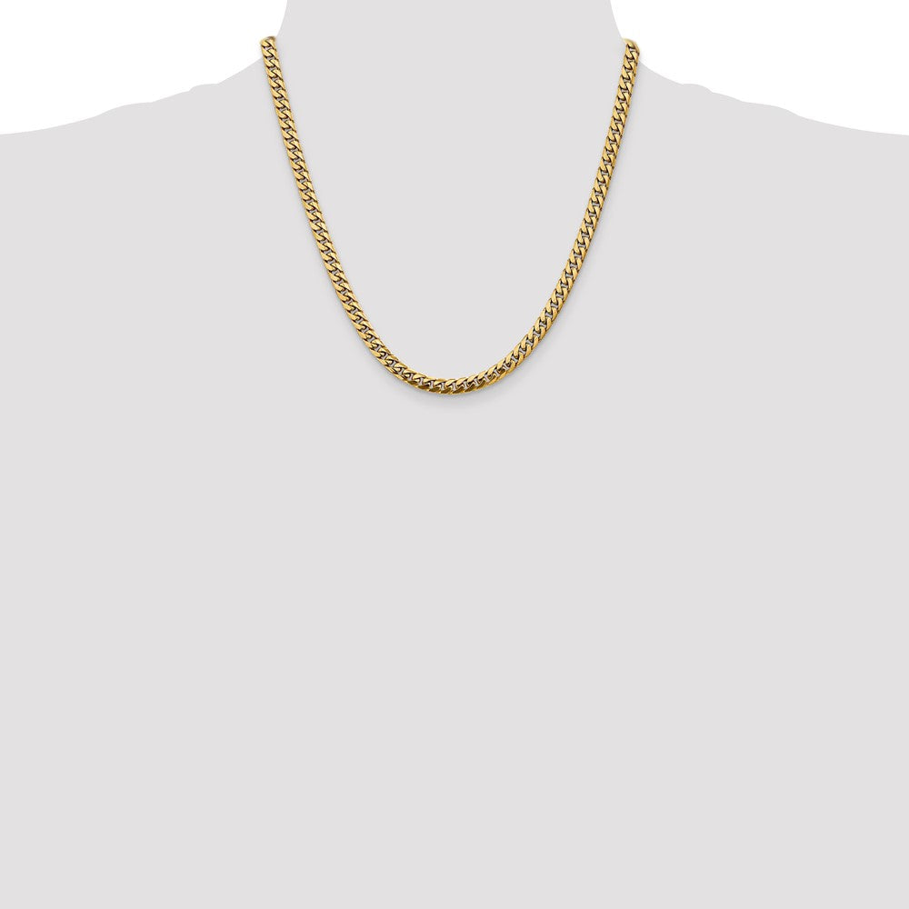 2 Inch 10K Yellow Gold 10K 5mm Solid Miami Cuban Chain Necklace