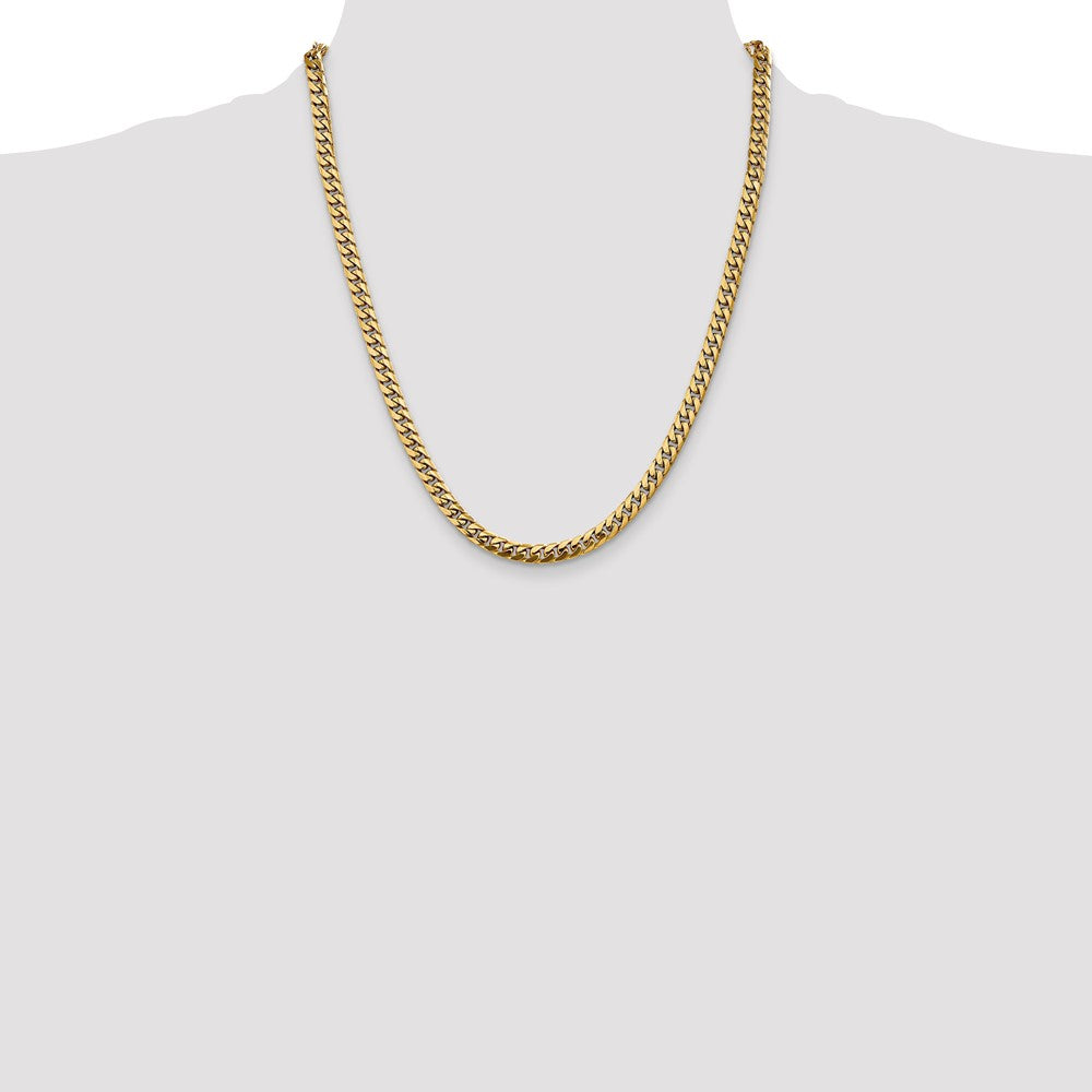 22 Inch 10K Yellow Gold 10K 5mm Solid Miami Cuban Chain Necklace