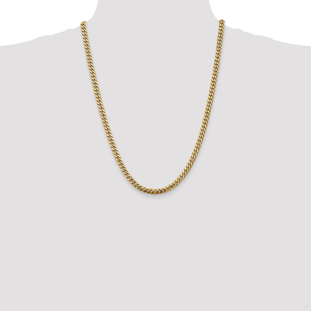 24 Inch 10K Yellow Gold 10K 5mm Solid Miami Cuban Chain Necklace