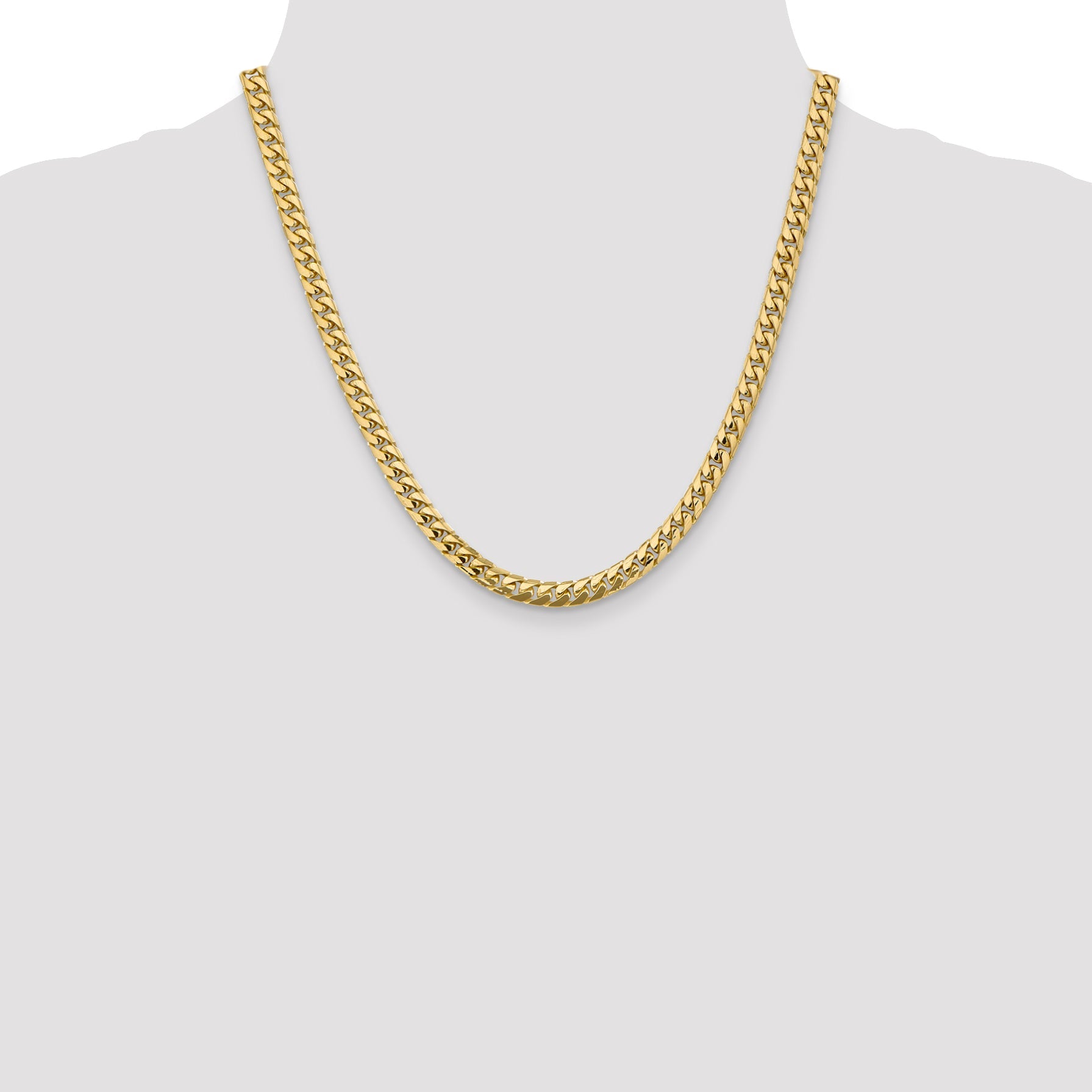 2 Inch 10K Yellow Gold 10K 5.5mm Solid Miami Cuban Chain Necklace