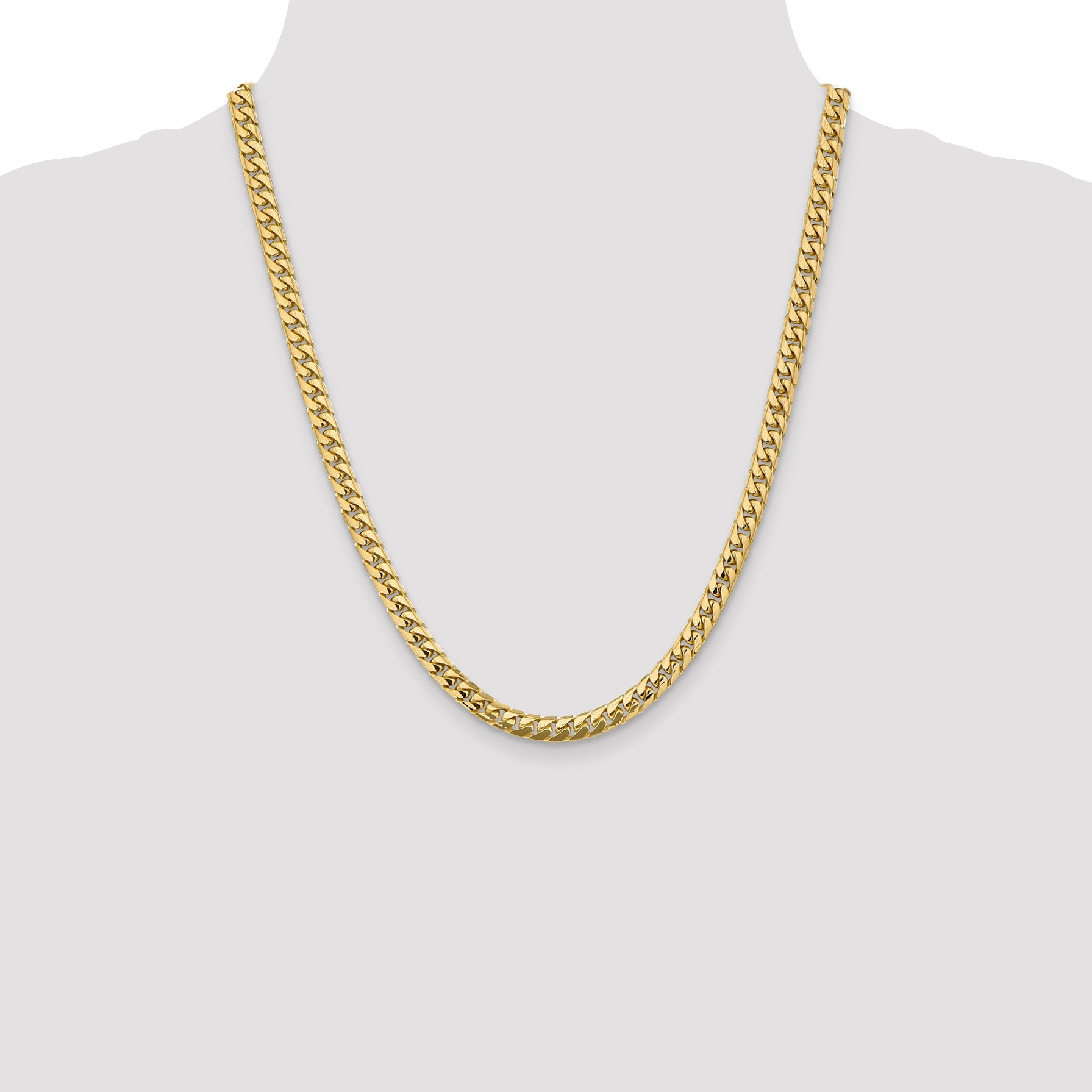 22 Inch 10K Yellow Gold 10K 5.5mm Solid Miami Cuban Chain Necklace