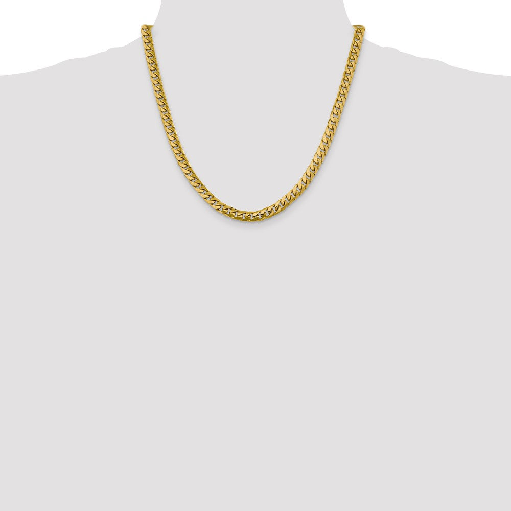 2 Inch 10K Yellow Gold 10K 6.25mm Solid Miami Cuban Chain Necklace
