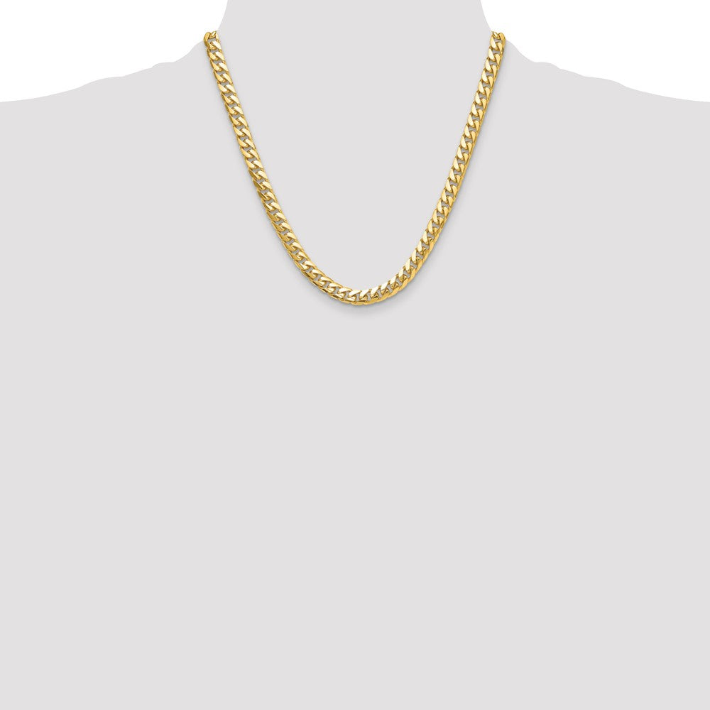 2 Inch 10K Yellow Gold 10K 8.0mm Solid Miami Cuban Chain Necklace