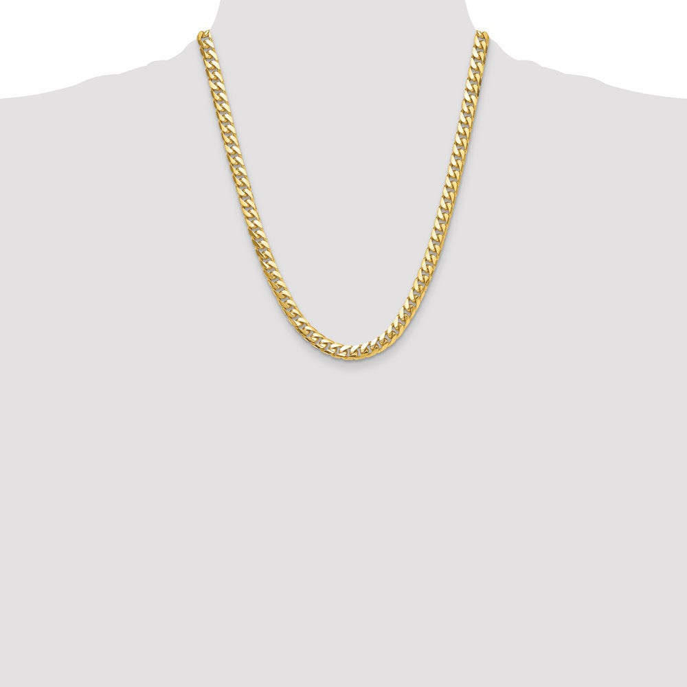 22 Inch 10K Yellow Gold 10K 8.0mm Solid Miami Cuban Chain Necklace