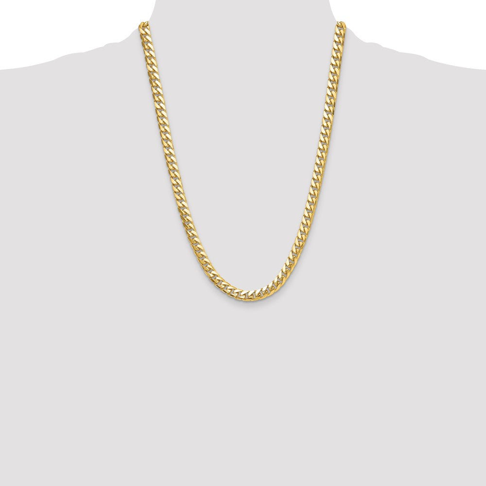 24 Inch 10K Yellow Gold 10K 8.0mm Solid Miami Cuban Chain Necklace