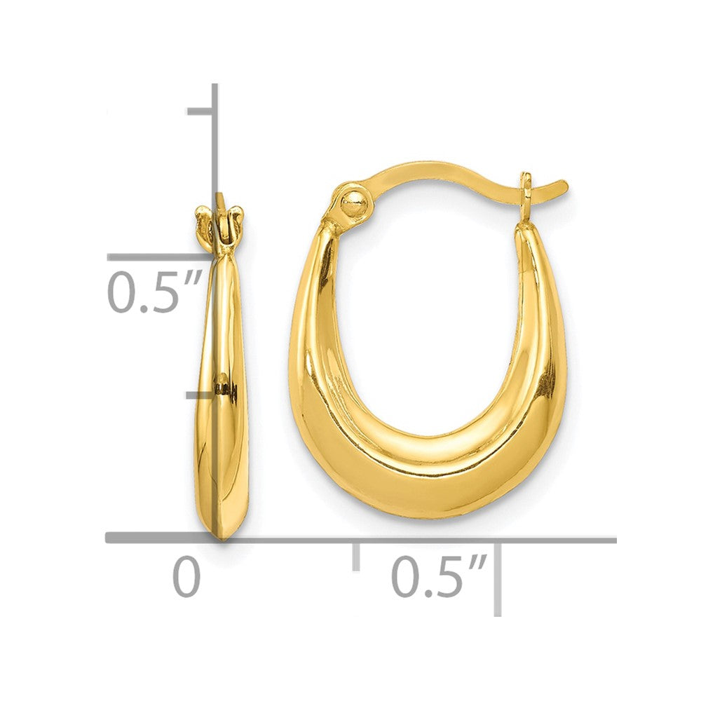 10K Yellow Gold Hollow Hoop Earrings