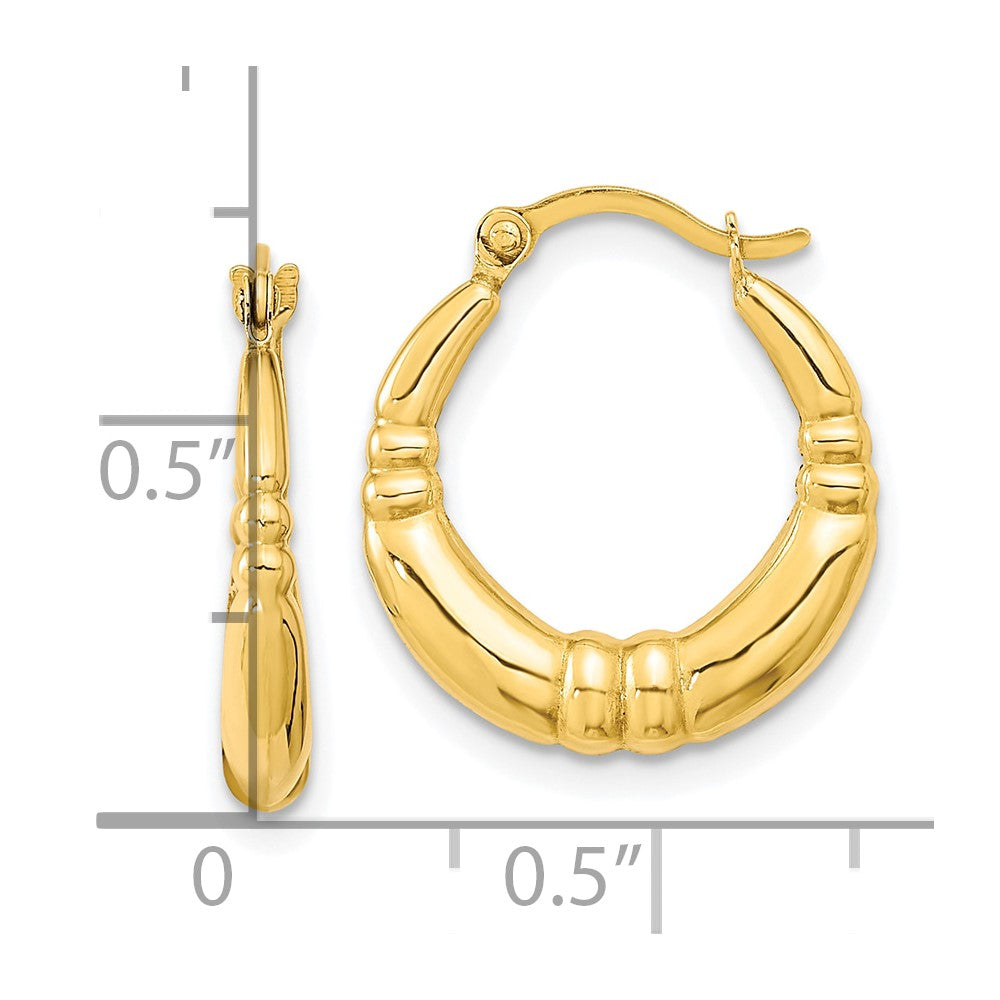 10K Yellow Gold Polished Hoop Earrings