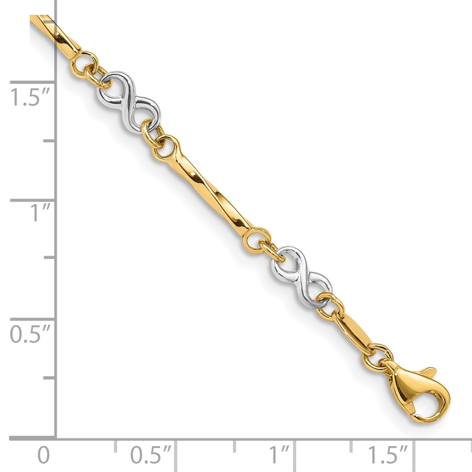 10K Two-Tone Fancy Link Bracelet
