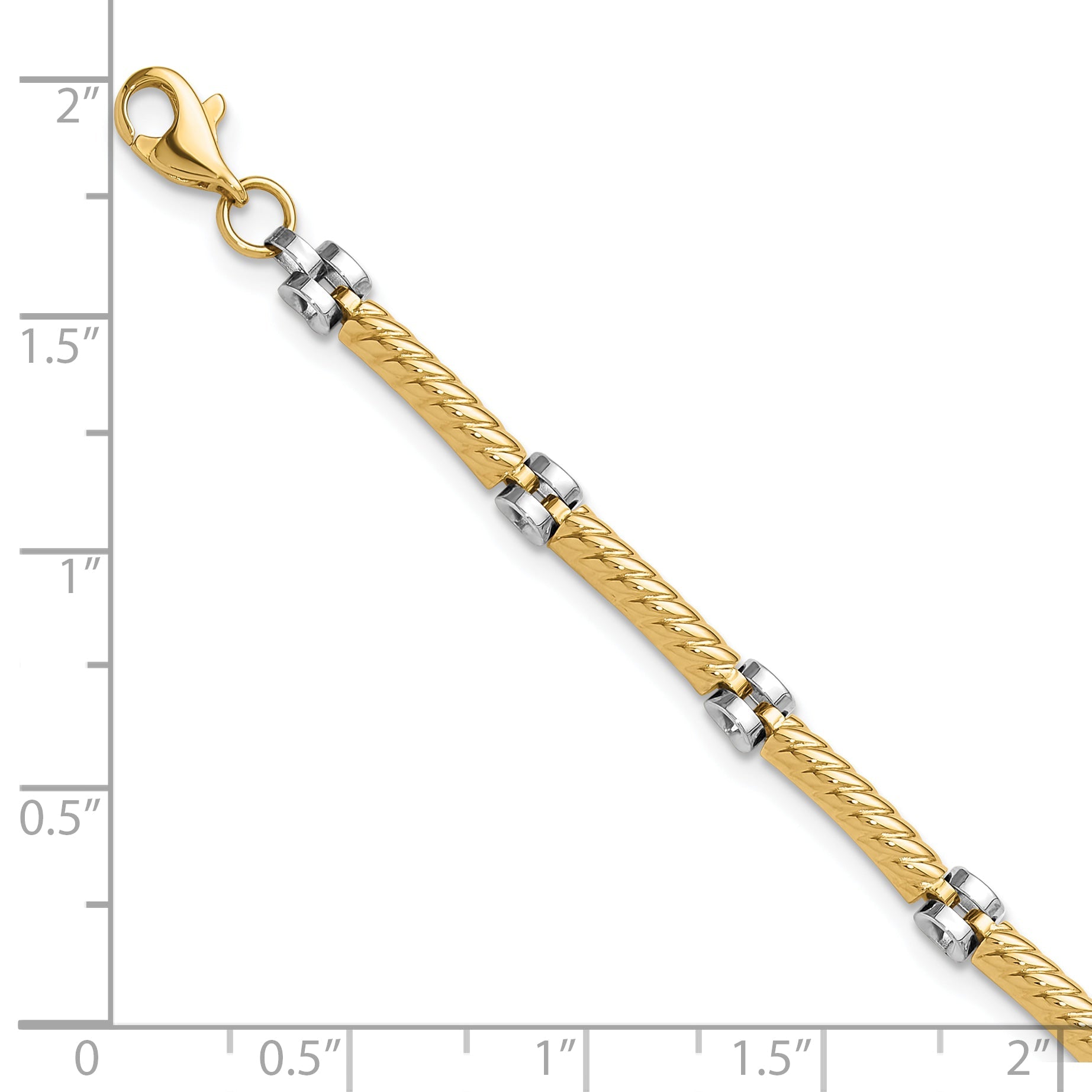 10K Two-Tone 10K Polished Fancy Link Bracelet