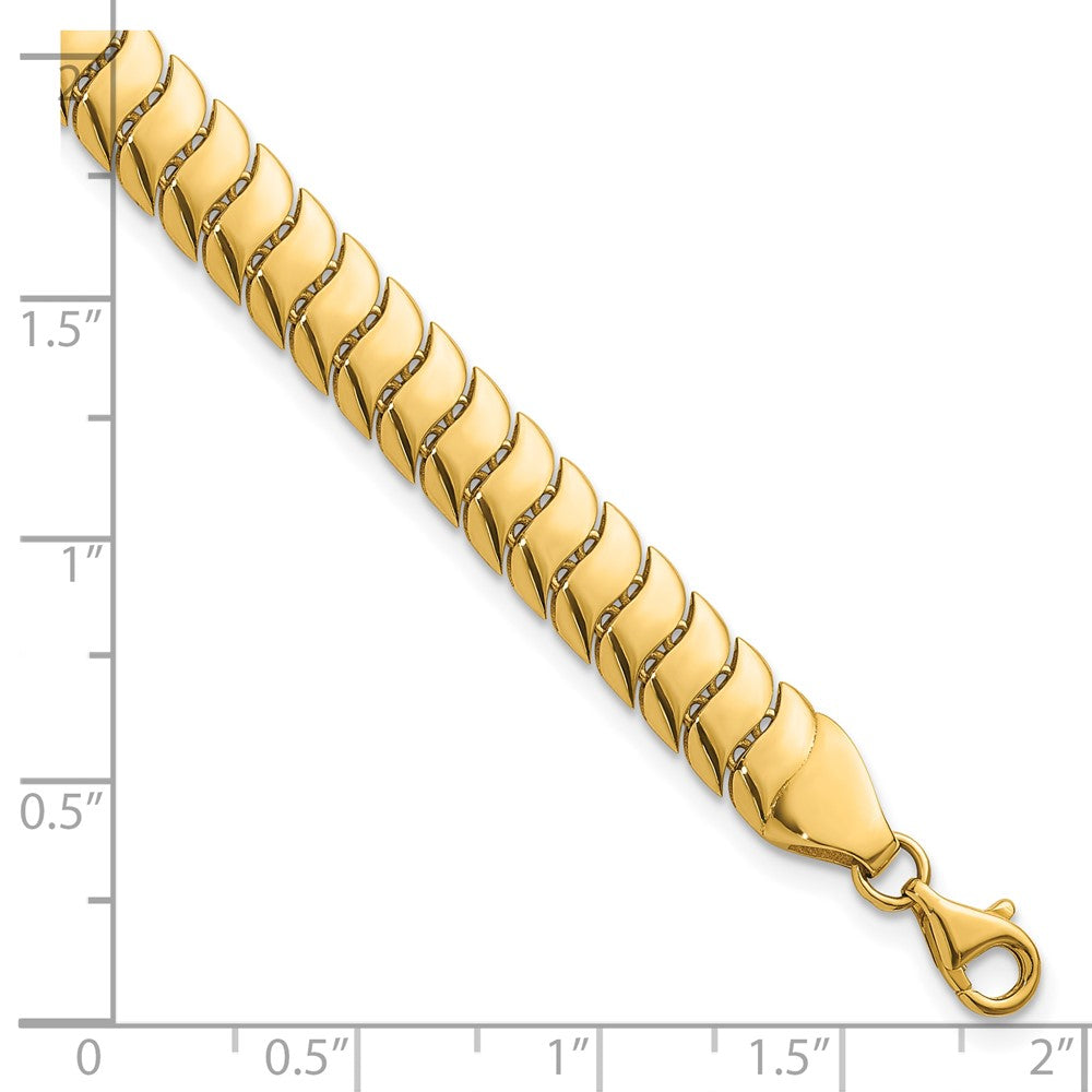10K Yellow Gold 10K Polished Fancy Herringbone Link 7.5 Inch Bracelet