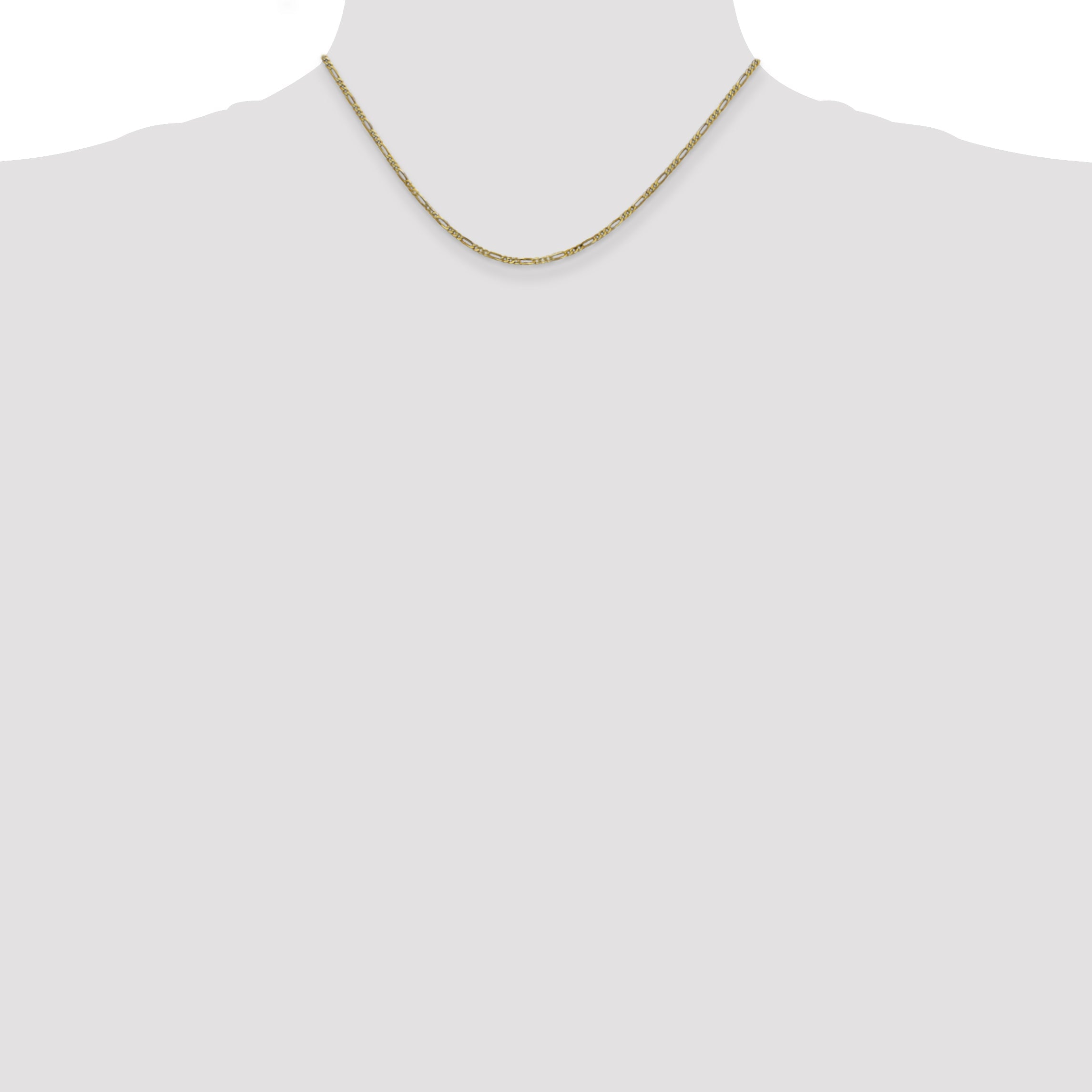 16 Inch 10K 1.75mm Flat Figaro Chain Necklace