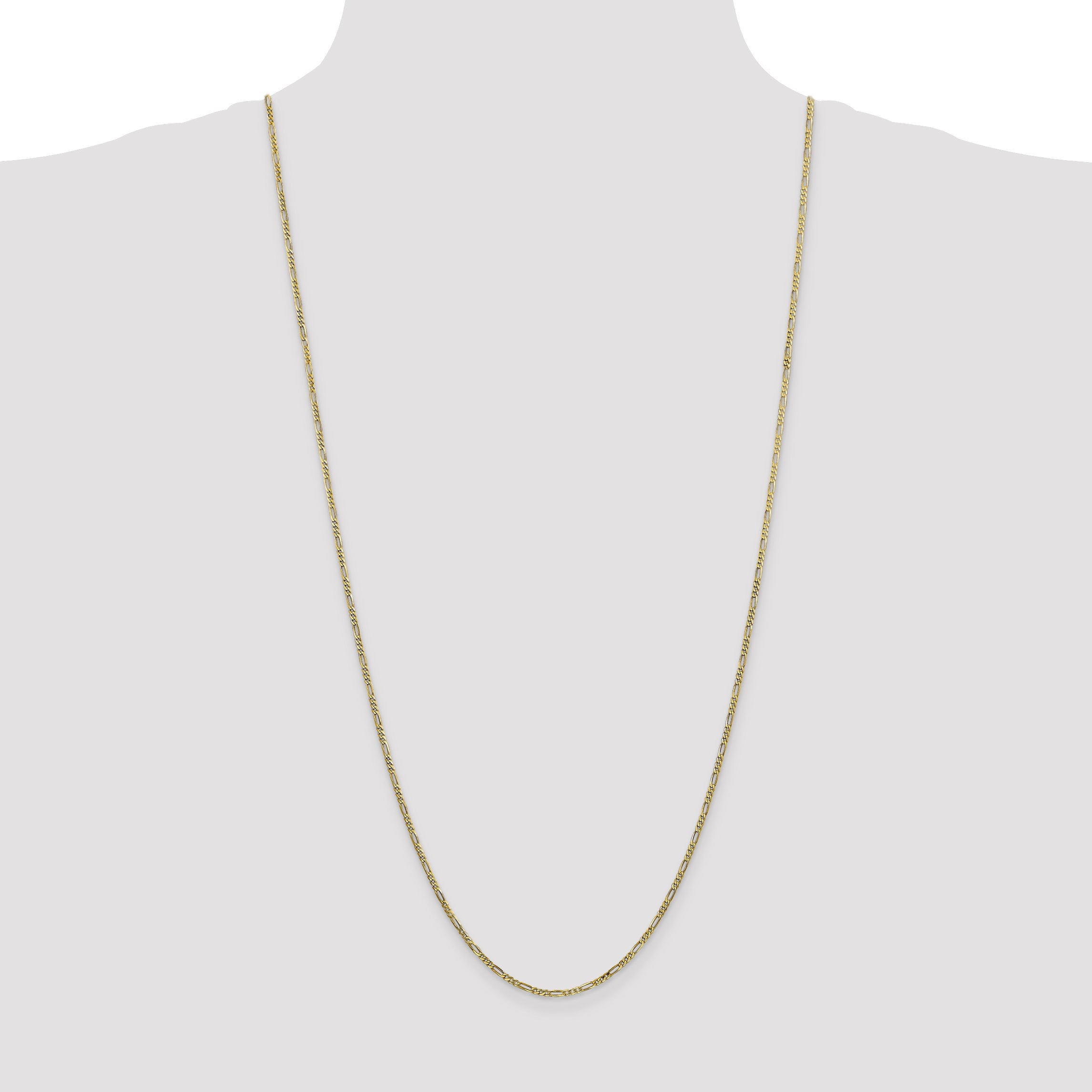 30 Inch 10K 1.75mm Flat Figaro Chain Necklace