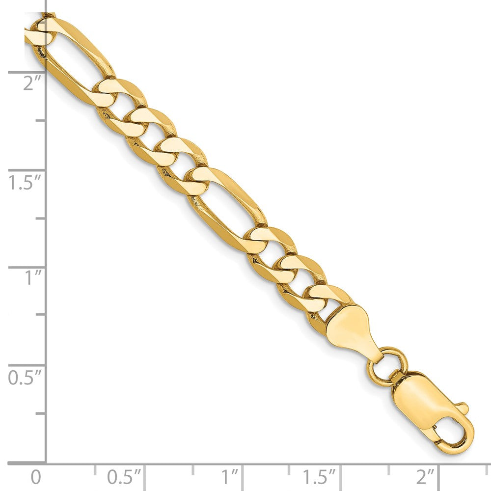 8 Inch 10K Yellow Gold 10K 6.25mm Flat Figaro Chain Bracelet