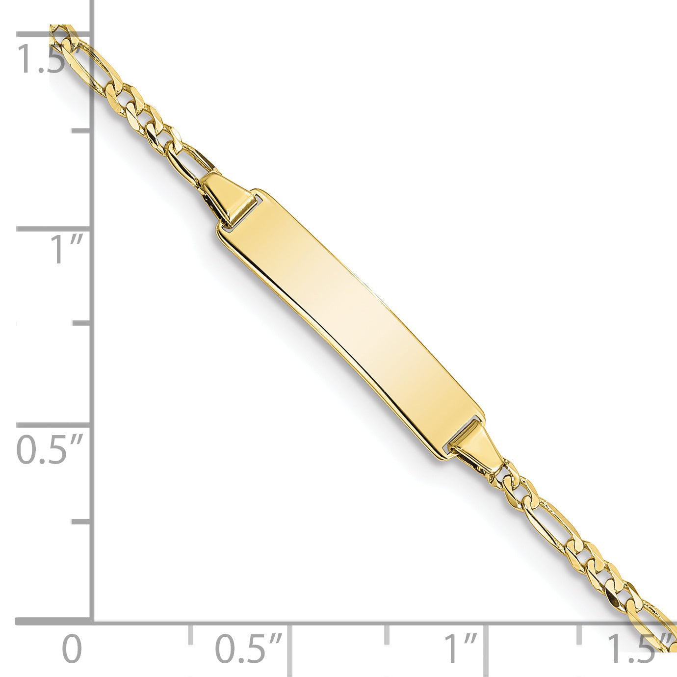 10K Yellow Gold Figaro Link Id Bracelet