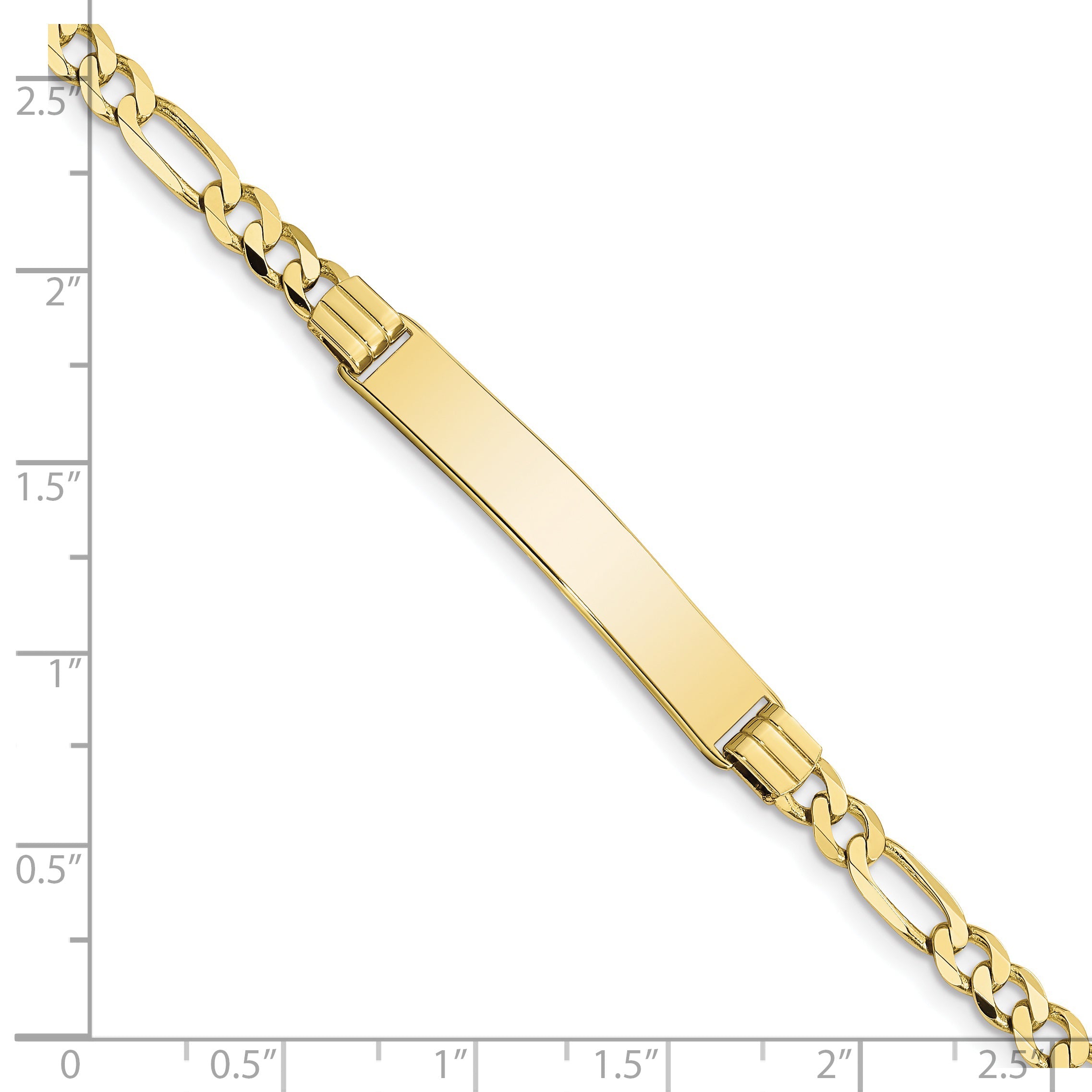 10K Yellow Gold Figaro Link Id Bracelet