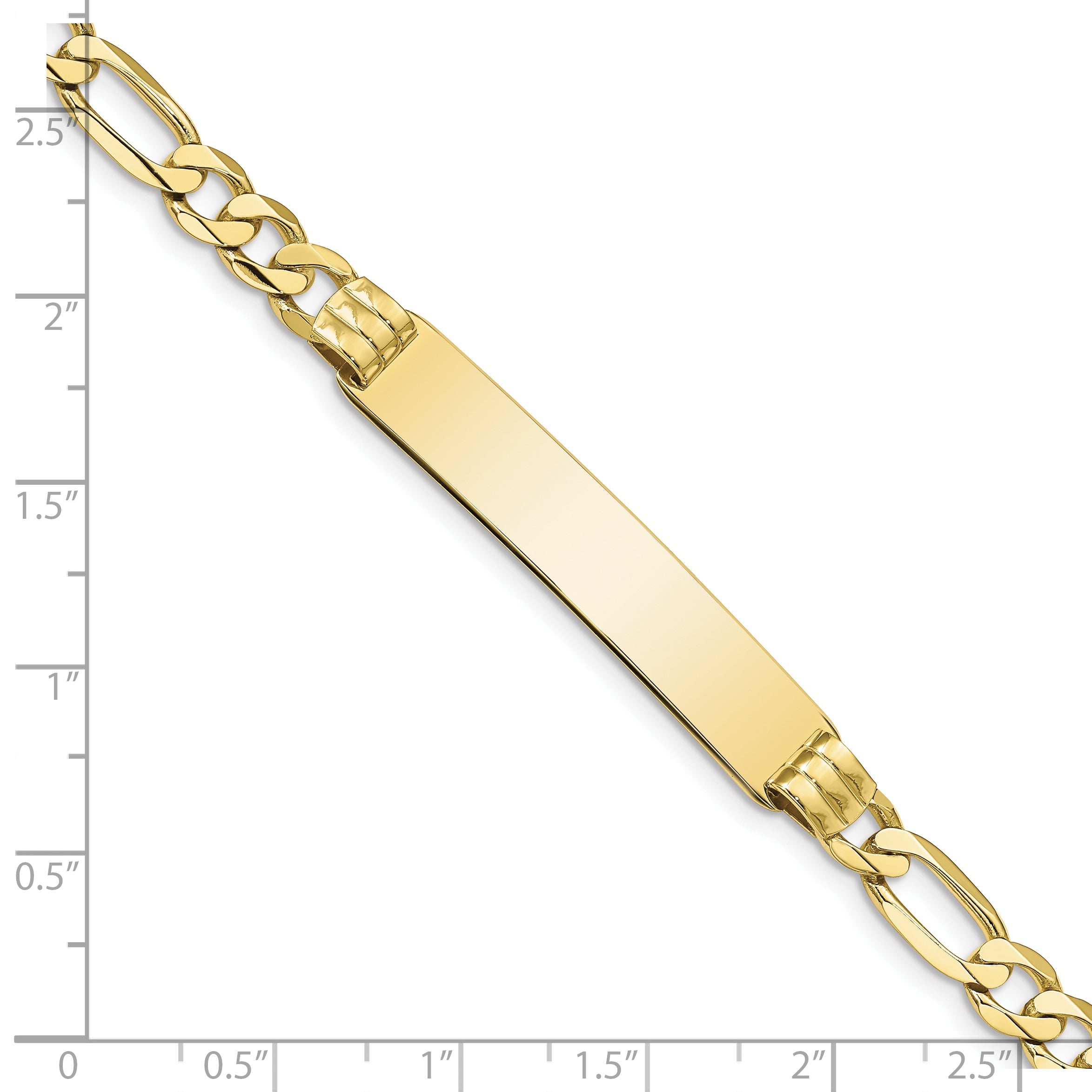 10K Yellow Gold Figaro Link Id Bracelet