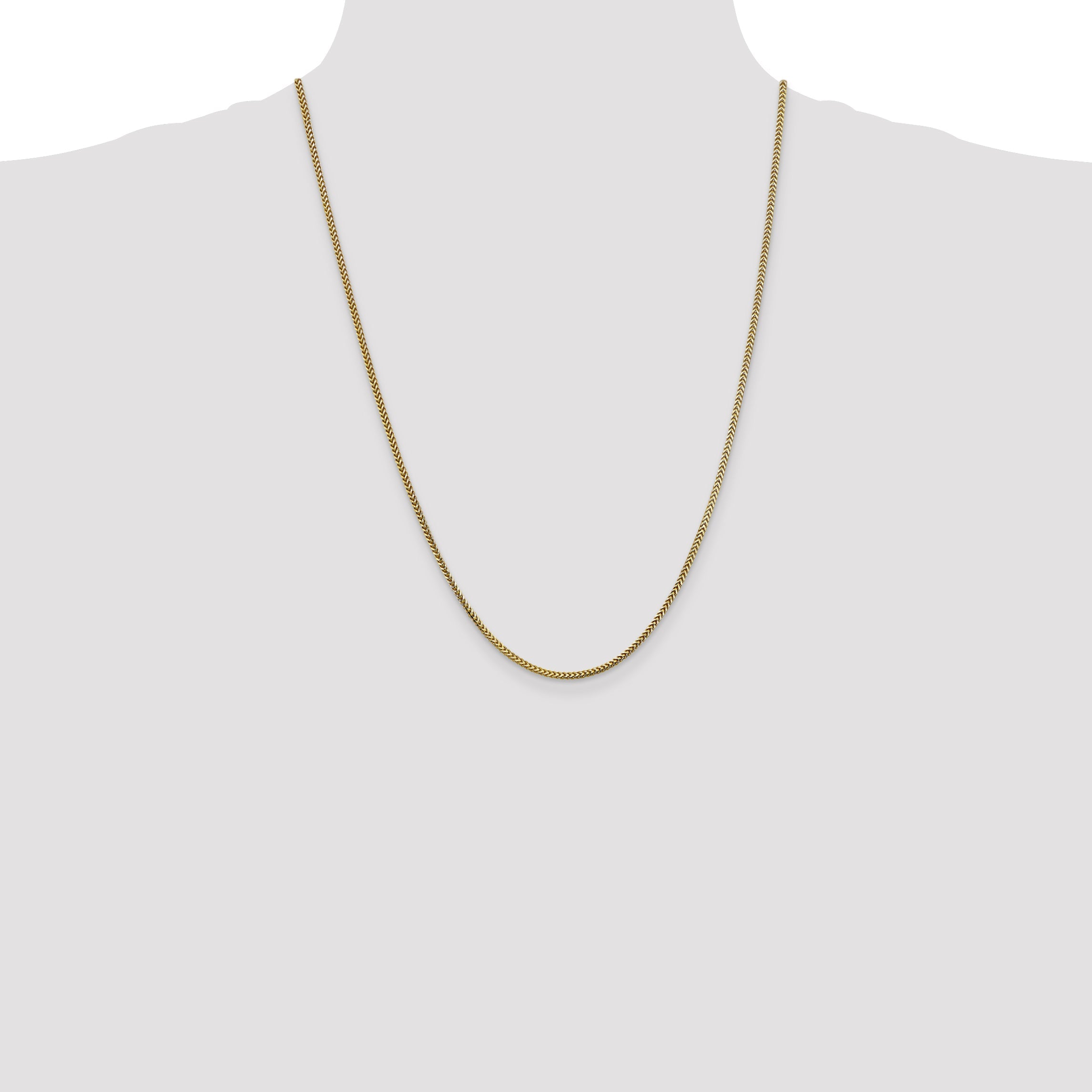 24 Inch 10K 1.5mm Franco Chain Necklace