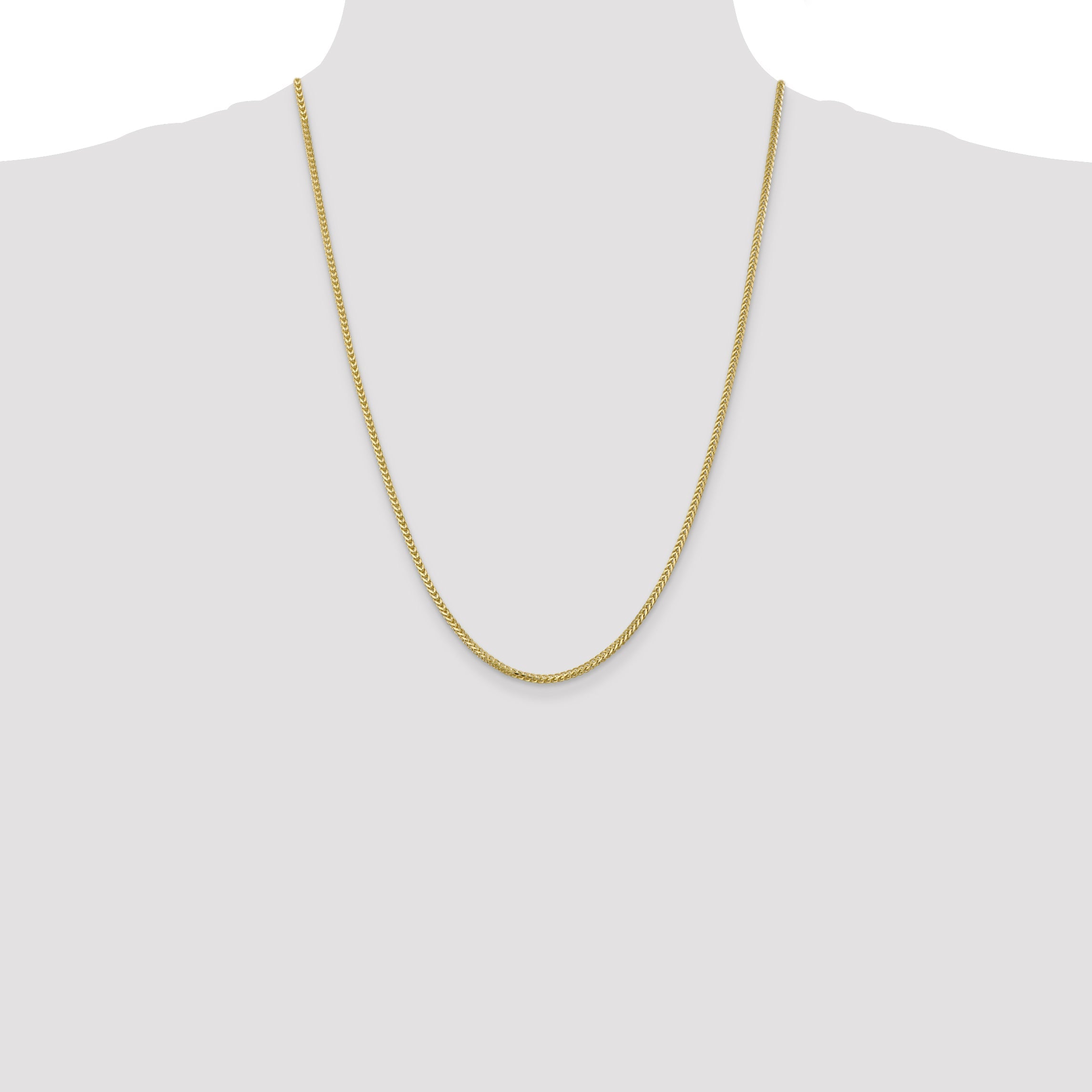 24 Inch 10K 2mm Franco Chain Necklace
