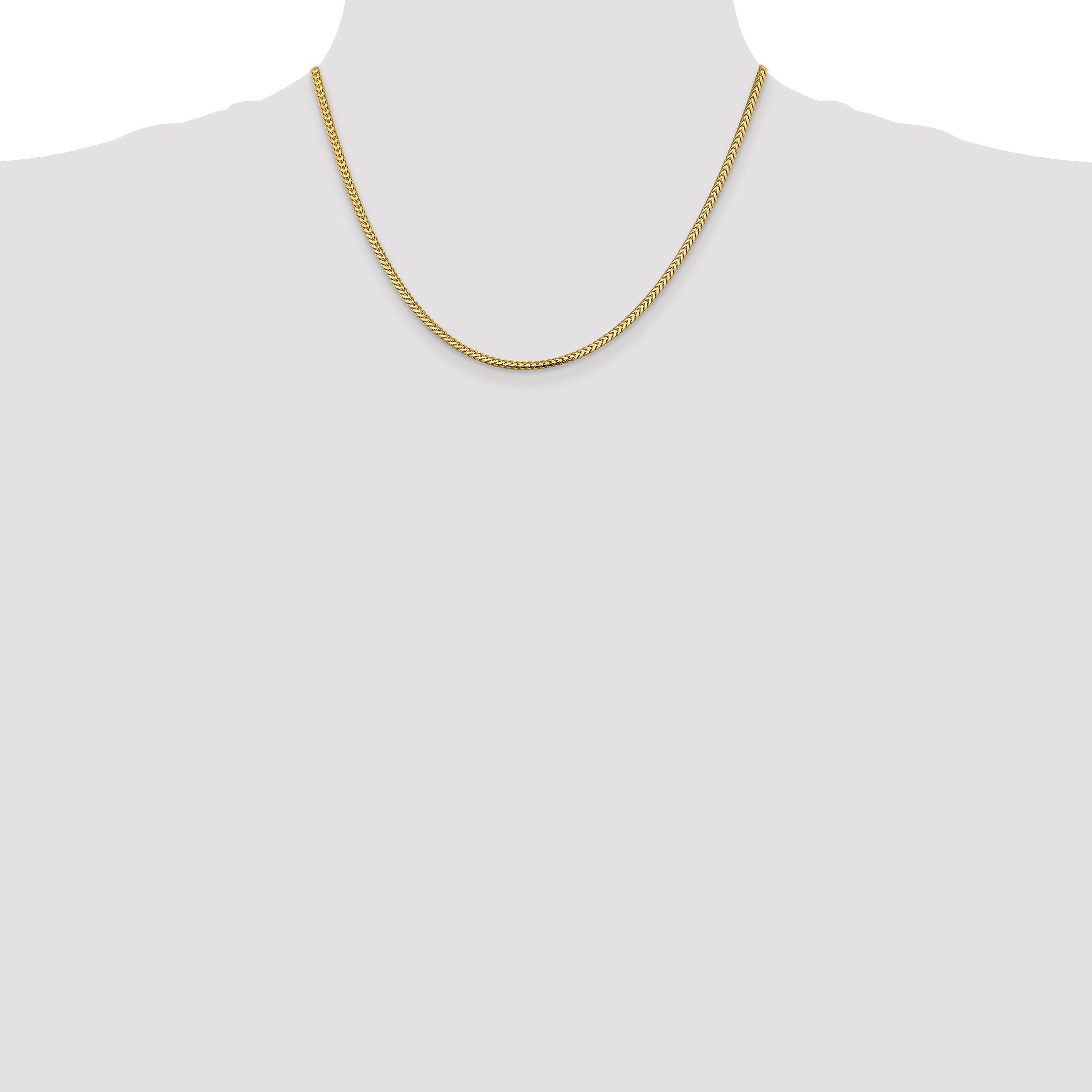 18 Inch 10K Yellow Gold 2.3mm Franco Chain Necklace